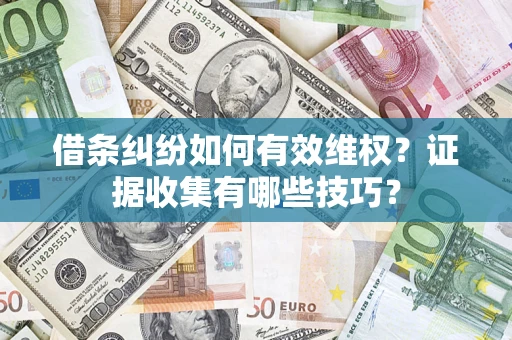 济南借条纠纷如何有效维权？证据收集有哪些技巧？